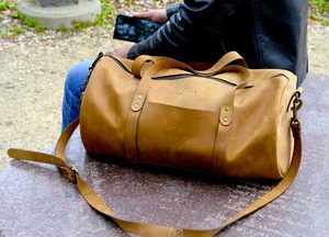 Bolsa de lona de piel auténtica Vintage grande Unisex, estilo de moda de caramelo ecológico para gimnasio deportivo, viaje nocturno, logotipo personalizado - Product Image 2