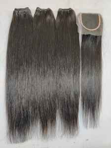 ผมอินเดียแท้แบบตรง ไม่ผ่านการแปรรูป เกรด Remy Virgin แบบ Double Drawn เย็บด้วยเครื่องจักรอย่างดี ไม่หลุดร่วง นุ่ม เงางาม คุณภาพสูง พร้อมเชือกผูกผม - Product Image 5