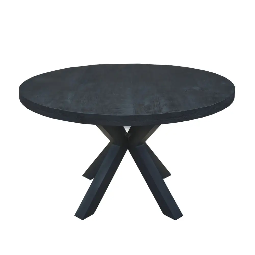 Mobiliário de sala de estar mesa de jantar redonda oval manga top 36 mm cor personalizada com revestimento em pó preto pernas de metal dobrável