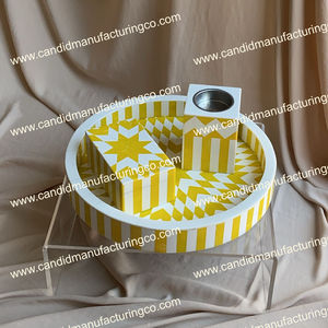 ชุดถาดไข่มุกแม่ของอินเดียพร้อมกล่องและเตางานฝีมือธรรมชาติที่เก็บเครื่องเพชรพลอยฟรีของขวัญ - Product Image 4