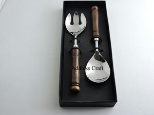 Cuillères et Fourchettes Personnalisées en Acier Inoxydable 18/8 pour Serveur à Salade, Manche en Pierre, Outils Classiques pour Ustensiles de Cuisine - Product Image 6