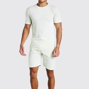 Ensemble d'été 100% survêtement et sweat-shirt en coton pour homme T-shirt et short en mélange de coton et polyester en tissu polaire - Product Image 4