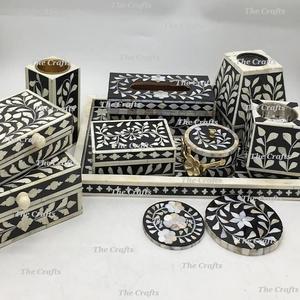 Brûleur de Bakhoor Mubkhar pour parfum d'ambiance avec boîte et plateau Oud, qualité supérieure, en bois et nacre, Mabkhara - Product Image 5