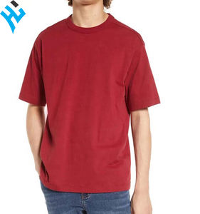 2025 New Wholesale Summer Casual Plain Blank <b>Red</b> Color High Quality 100% Cotton quick dry <b>Men</b> T <b>shirt</b> Customized logo - Product Image 1