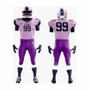 Maillot de football américain personnalisé 100% polyester pour adultes et jeunes Tops brodés imprimés Respirant avec pantalon assorti Club de jeunes - Product Image 6