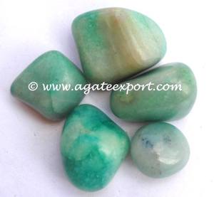 Pierres précieuses d'agate teintées en vert clair avec teinte rose - Product Image 2
