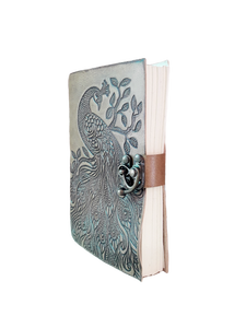 สมุดโน้ตหนังเทียมขนาด B5โบราณที่หรูหราของขวัญที่ประณีตสลักลายนูนด้วยขนนกยูงด้วยมือ - Product Image 3