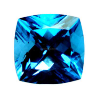 GEMFORTE INC Topaze bleue suisse naturelle de qualité supérieure, taillée en facettes, pierres précieuses pour la fabrication de bijoux DIY, qualité 3A, pierres de topaze bleue suisse