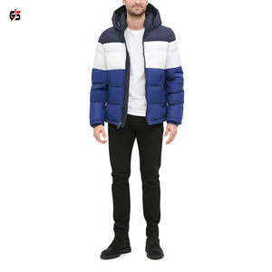 Chaqueta acolchada de último estilo para hombre, tela de poliéster 100% con estampado de logotipo personalizado, cremallera con capucha, servicio OEM, multicolor - Product Image 5