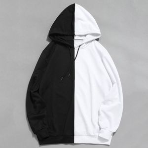 Men Fashion Two Colors Split Joint Sweatshirt Pullover Street wear men's <b>hoodies</b> - Product Image 3