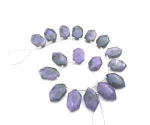 Piedras preciosas de Charoite Natural, joyería de diseño con forma de Briolette liso, pulsera, collar, pendientes, cuentas de piedra, 17 piezas - Product Image 4