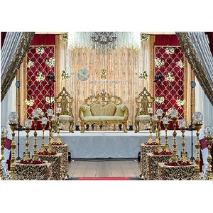 Décor de scène de mariage musulman, superbe décor indien de scène de mariage pour le marié, décoration de scène milanaise - Product Image 1
