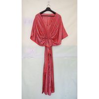 Kaftan en soie vintage fait main pour femme, robe de mariée grande taille, robe longue à imprimé floral, taille naturelle, tenue de nuit, paréo de plage, cadeau