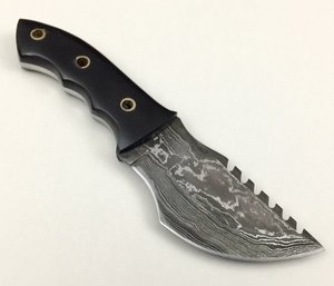 Tracker personnalisé en acier damas fait à la main couteau de frappe avec manche en corne de bois lame D2 meilleure qualité d'utilisation industrielle prise en charge OEM - Product Image 2