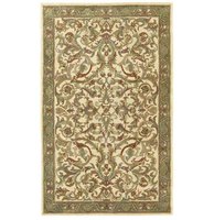 Tapis de luxe royal 100 % laine, tufté à la main, design traditionnel, inspiré du style persan et kashmirien, antidérapant, rembourré, à poils moyens