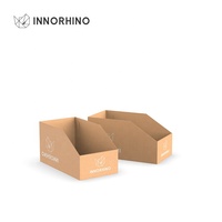 Caja de exhibición PDQ de cartón corrugado de papel kraft hecha a mano, lista para venta minorista en tiendas, con grabado en relieve, para alimentos para bebés, chicle y sushi