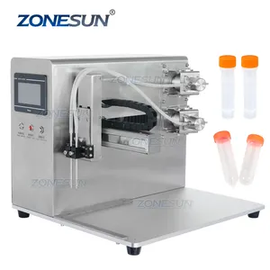 ZONESUN 5ml Automatic Diving Nozzle Ceramic Plunger Pump Small Glass Vial Perfume Reagent Tube Liquid Bottle Filling Machine