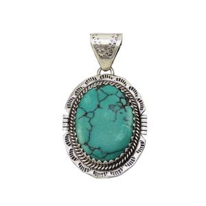 Antique Design High Quality 925 Sterling Silver <b>Turquoise</b> Gemstone Pendant 925 Solid Silver Jewelry - Product Image 1