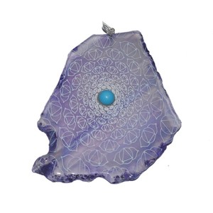 Colgante de piedra natural curativa fengshui, colgante grabado de chacra de tres ojos, superventas - Product Image 1