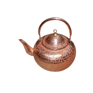 Bouilloire à café et à thé classique au design extrêmement soigné en cuivre avec support en laiton pour utilisation en vaisselle d'hôtel, option de logo personnalisé - Product Image 6