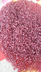 Cuentas de cristal transparentes de forma plana redondas púrpuras hechas a mano de la mejor calidad, cuentas de cristal de Murano de aspecto rico - Product Image 2