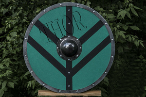 Armor Larp Warrior Durable Wood & Steel Viking Round Shield Plated Templar Shield con impresión UV Armadura medieval de alta calidad - Product Image 3