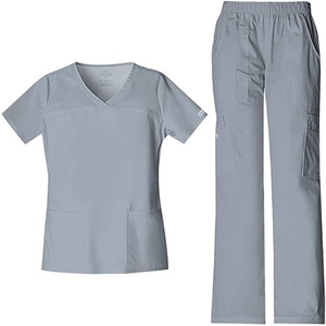 Ensemble de blouses médicales pour femmes en polyester/coton à col en V avec logo personnalisé pour les hôpitaux - Product Image 6