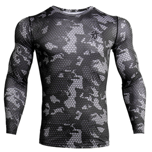 Custom Sublimated Compression Gym Shirts Long Sleeve BJJ Rashguard MMA <b>Mens</b> Rash Guard - Product Image 3