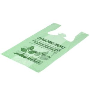 Wholesale HAPLAST 100% <b>Compostable</b> Biodegradable PLA LDPE T-Shirt Handle <b>Bag</b> with Valve Heat Seal for Business & Shopping - Product Image 3