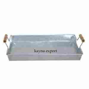 Plateau en métal galvanisé Forme rectangle Maison Hôtel Salle de bain et maison Jardin Accessoires de rangement Plateau décoratif en métal - Product Image 5