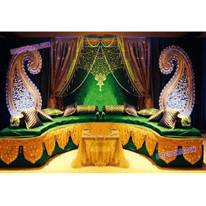 Muslim Wedding Stage <b>Backdrop</b> Decoration Wedding Reception Embrodried <b>Backdrop</b> Muslim Nikah Stage <b>Backdrops</b> - Product Image 1