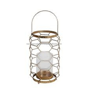 Bougie antique dorée aspect bois de cerf fait main conception en verre cylindrique votif avec matériau en aluminium pour la décoration de la maison de Pâques - Product Image 4