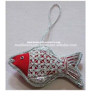 เครื่องประดับปลาปักลาย zari สำหรับตกแต่งคริสต์มาส - Product Image 1