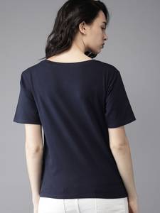 Camiseta de algodón con estampado personalizado para mujer, camisetas lisas de manga corta con cuello redondo - Product Image 4