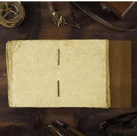 Papel de borde de cubierta hecho a mano de cuero de Búfalo, cubierta de libro hecha de cuero genuino con gancho de perro de latón Vintage libro de viaje encuadernado