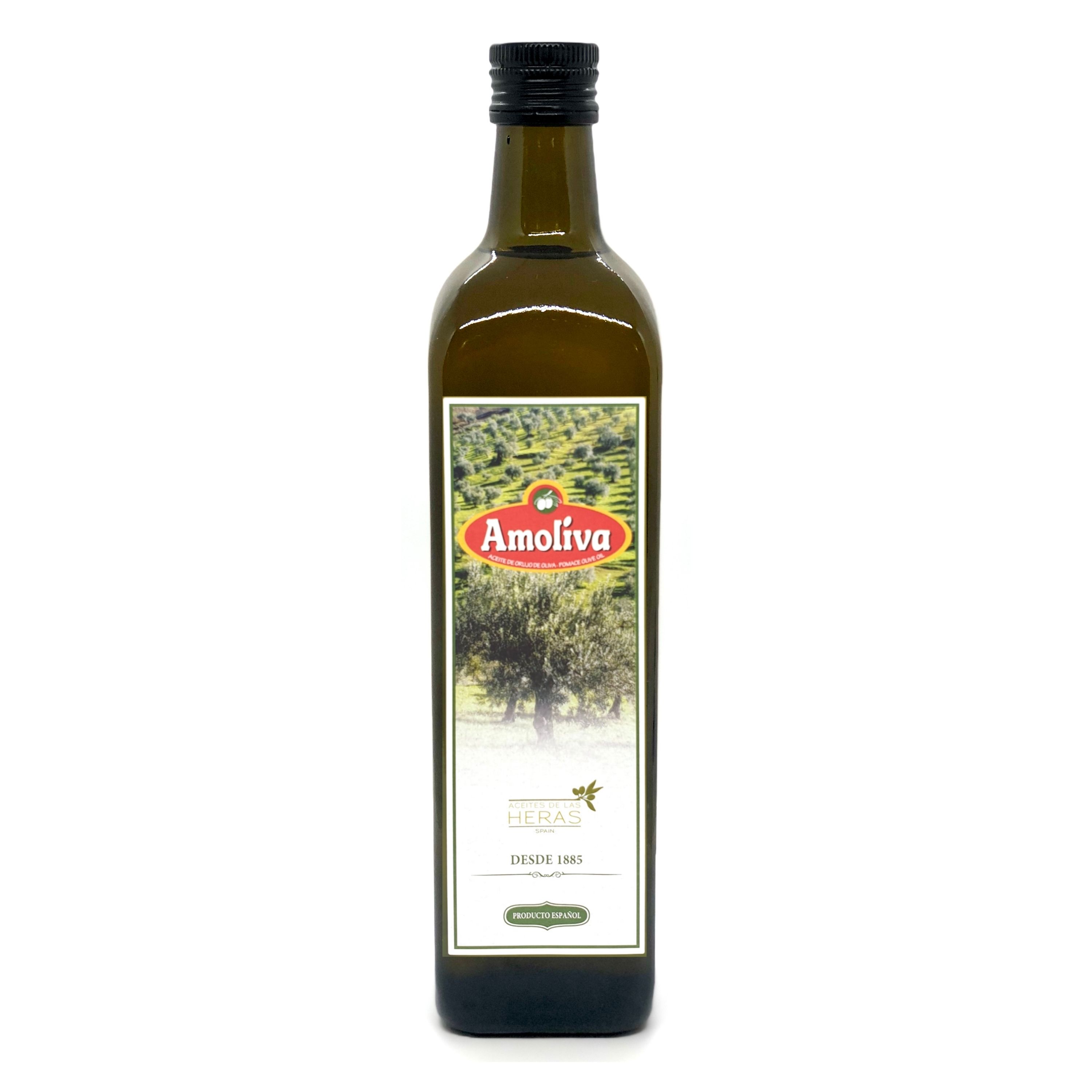 Olive L'huile De Grignons en 1 l Verre Marasca Bouteille, Amoliva l'huile de cuisson, huile de Grignons D'olive pour HORECA