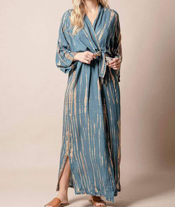 Kimono de rayón con lazo para mujer, ropa de playa - Product Image 3