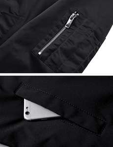 Chaqueta Bomber para hombre, abrigo ligero e informal, con bolsillos y cremallera, para otoño y primavera - Product Image 4