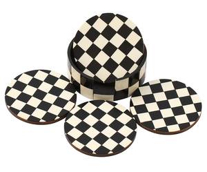 Posavasos Cuadrados de Estilo Clásico con Incrustaciones de Hueso y Resina de Nácar, Ecológicos, Juego de Posavasos al por Mayor, Utensilios de Cocina, Vajilla - Product Image 1