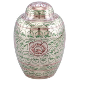 Urnes funéraires pour adultes en laiton de haute qualité et belle conception multicolore avec urnes funéraires en métal fini vert pour Ashe humain - Product Image 5