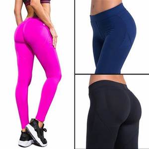 Pantalons de yoga compressifs pour femmes grande taille sur mesure, vêtements de sport, sans couture, extensible dans les quatre sens, écologique, tissu élastique SMART - Product Image 2