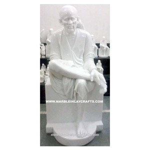 รูปปั้นพระสุภาพบุรุษไซบาบาหินอ่อนสุดพิเศษ - Product Image 1