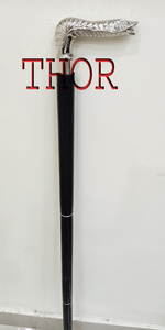 Estilo de serpiente de plata cabeza con negro de madera bastón de regalo - Product Image 5