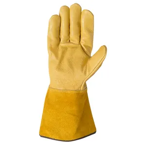 Guantes de cuero de cabra para soldadura tig mig, accesorio para soldar, resistente al agua