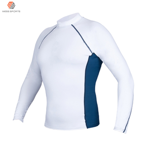 เสื้อแรชการ์ดแขนยาวผู้ชาย สีดำแดง แห้งเร็ว สำหรับว่ายน้ำ แขนยาวเต็มตัว ผลิตจากโพลีเอสเตอร์ผสมสแปนเด็กซ์ เสื้อกีฬาสำหรับผู้ใหญ่ - Product Image 6