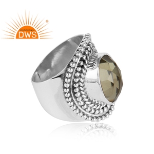 Anillo de plata de primera ley y topacio Natural para mujer, sortija, plata esterlina 925, piedra Natural, estilo bohemio - Product Image 2