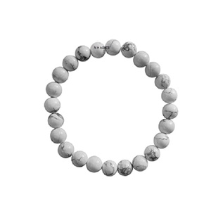<b>Healing</b> <b>Crystal</b> Natural White Howlite Beaded Round <b>Bracelet</b> Semi-Precious Stone Crafts Charm <b>Bracelet</b> for Sale - Product Image 4