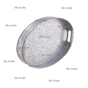 Bandeja de Servicio Ovalada Galvanizada de Lujo para Té, Café, Aperitivos y Chocolate con Asas a Bajo Precio - Product Image 5