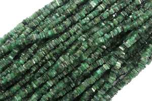 Perles Heishi émeraude verte naturelle de 16 pouces, vente en gros, fabricant, bijoux en pierres précieuses authentiques de haute qualité, 2019 - Product Image 3