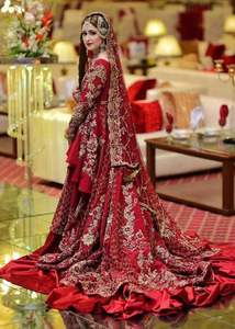 ชุดเดรสผ้าไหมสำหรับเจ้าสาว2021หรูหราพร้อมชุดกระโปรงยาวและ lehenga ประดับด้วยลูกปัดแก้วคริสตัลและชุดแต่งงานหิน - Product Image 2